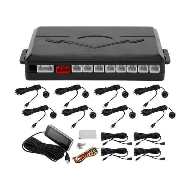 Sistema de radar de reversa Unique Bargains, sensores de estacionamiento traseros, alarma sonora, recordatorio de distancia, azul oscuro, 8 sensores