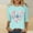 Light Blue, variant on Qulqfy Scoop Neck Womens Graphic T Shirts Causal Love Heart Slim Fit 3/4 Length Sleeve Tunic Vacation Basics Spring Tops for Women L