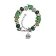 thumbnail image 2 of Silvertone Text Chat - luv - Love - Green Christmas Bead Bracelet, 2 of 4