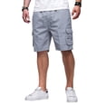 thumbnail image 2 of Cargo Shorts for Men Relaxed Fit Fishing Chino Shorts with Pockets Knee Length Summer Casual Work Bermudas,Gray,M, 2 of 8