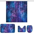 4 Pcs Galaxy Theme Shower Curtain Set Nebula Bathroom Set Universe 70