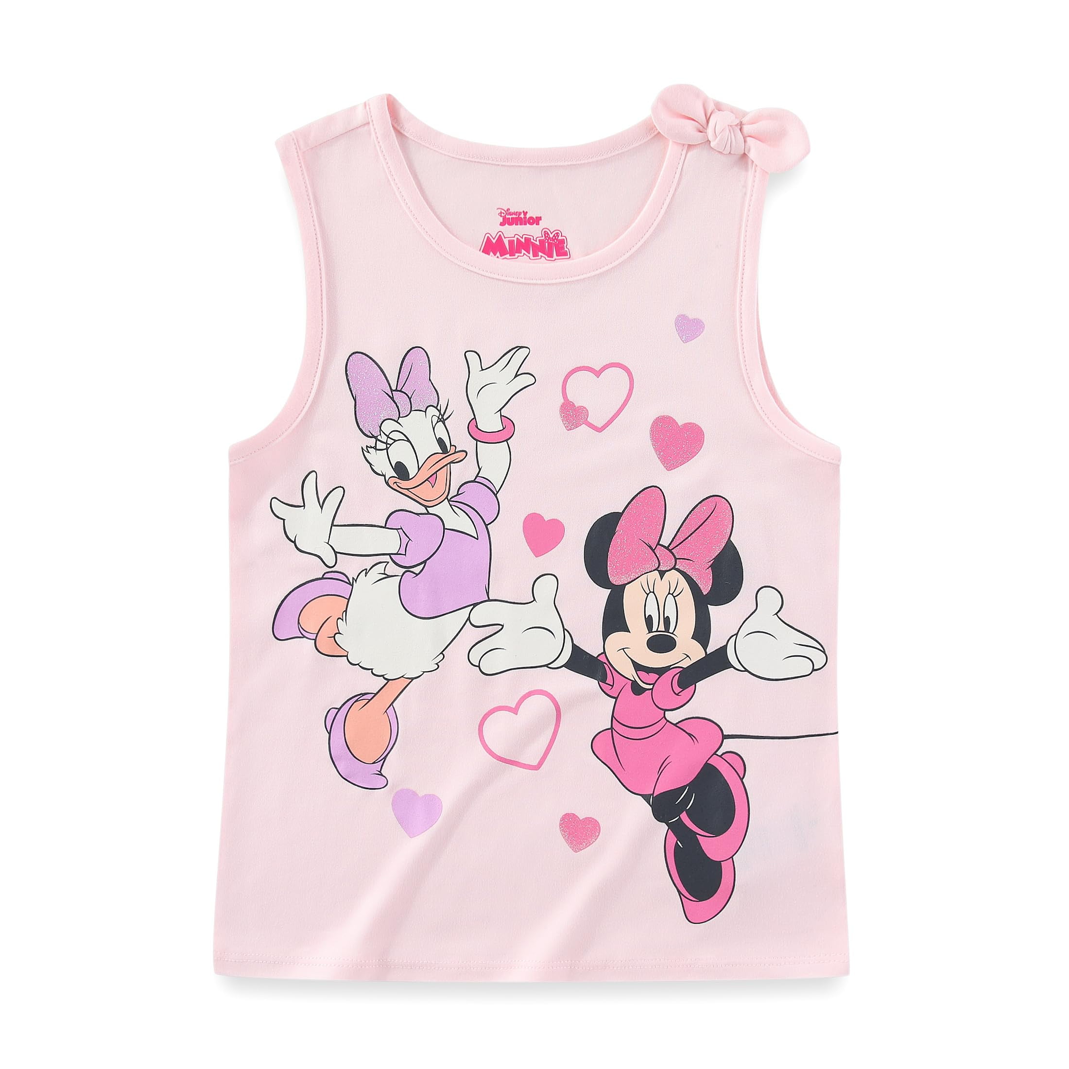 Disney Minnie Mouse and Daisy Duck Mix and Match Short Sleeve T-Shirt, Tank Top, and Shorts (Girls), 4 Piece Set, Sizes 3T-7