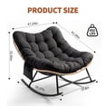thumbnail image 1 of Oversized Outdoor Rattan Rocking Chair - Heavy-Duty Steel Frame, Single Egg Lounge, Removable Thick Black Cushion,All-Weather Wicker,Garden Patio Balcony Use-Yellow Rattan+Black Cushion,Single Person, 1 of 7