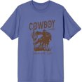 thumbnail image 5 of Cowboy Horse And Rider Adult Blue Crew Neck Short Sleeve Tee-Medium, 5 of 7