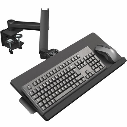 VIVO Pneumatic Heavy Duty Clamp-on 24 inch Keyboard Tray