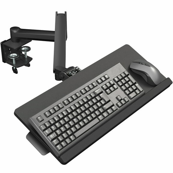 VIVO Pneumatic Heavy Duty Clamp-on 24 inch Keyboard Tray