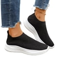 thumbnail image 6 of Domzle Womens Slip on Walking Shoes Comfort Lightweight Casual Sneakers | Non-Slip Breathable Sock Work Shoes Mesh Sport Casual Fashion Tennis Running Sneakers Black, 6 of 8