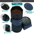 thumbnail image 2 of PetAmi Dog Food Travel Bag | Kibble Carrier for Dogs with Collapsible Dog Water Bowls Kit | Pet Food Travel Container Storage for Camping, Hiking Gear Accessories (Navy, Grey), 2 of 8