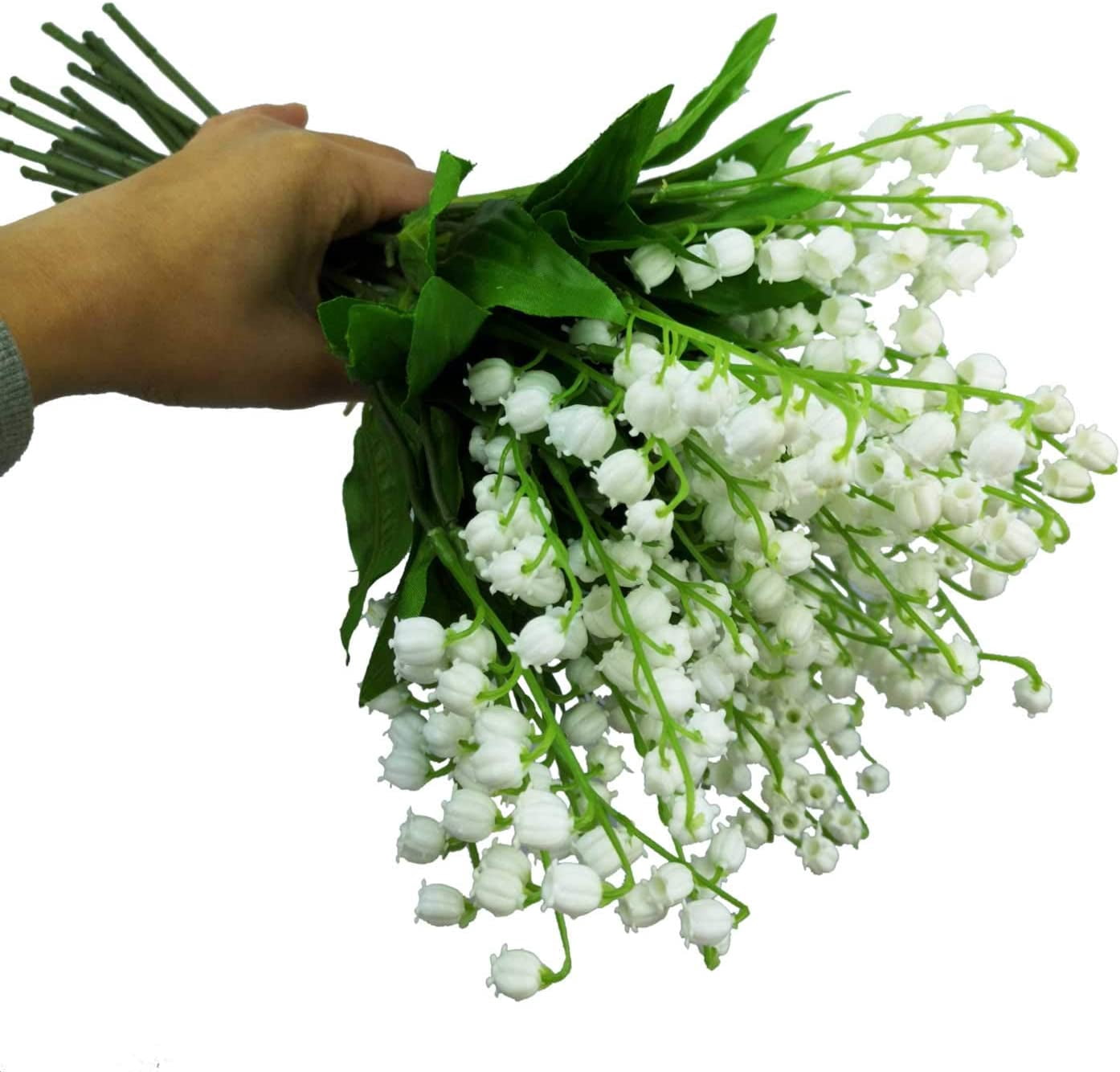 12/24/36PCS Artificial Lily of The Valley Flowers Bush for Home Garden Wedding Decoration, Fake Silk Flowers Bouquet Indoor Decor