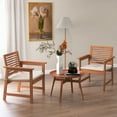 thumbnail image 2 of Costway Set of 2 Outdoor Dining Chair Patio Solid Wood Chairs with Comfortable Cushions, 2 of 9