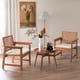 thumbnail image 1 of Juego de 2 Sillas de Comedor para Exteriores Costway Madera Maciza Natural con Cojines, 1 of 4