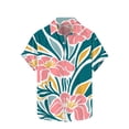 thumbnail image 2 of ALLLIST Summer Tops for Men Collared Short Sleeve White Floral Button T-Shirts Casual Printed Graphic Classic Tee for Men, 2 of 5