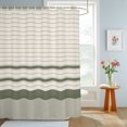 thumbnail image 4 of Sage Green Beige Striped Shower Curtains for Bathroom, Farmhouse Stripes Cottagecore Waterproof Fabric Shower Curtain, Decorative Bathroom Curtain for Bathtub, 72"x84", No Hooks Included, 4 of 9
