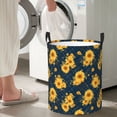 thumbnail image 4 of Lsque Blue Striped Sunflower A pattern Laundry Hamper Basket, Tall Woven Rope Hamper Basket for Clothes, Lightweight Storage Basket, Collapsible Waterproof-Small, 4 of 8