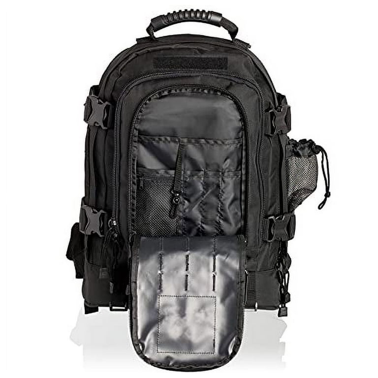 WolfWarriorX Men Backpacks Large Capacity Military Tactical Hiking Expandable Backpack Black