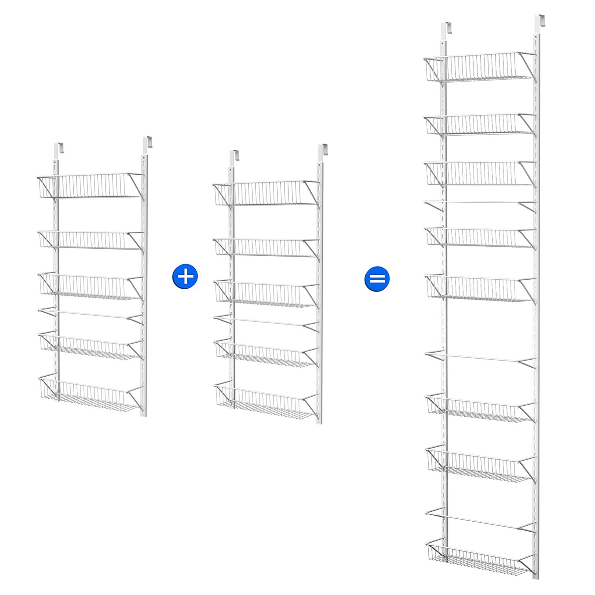 Home-Complete 9-Tier Over the Door Organizer with Adjustable Shelves, White