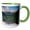 Green/White, variant on 3drose, Co, Rocky Mountains, Maroon Bells, Lake - Us06 Djo0149 - Diane Johnson, 15oz Two-tone Blue Mug