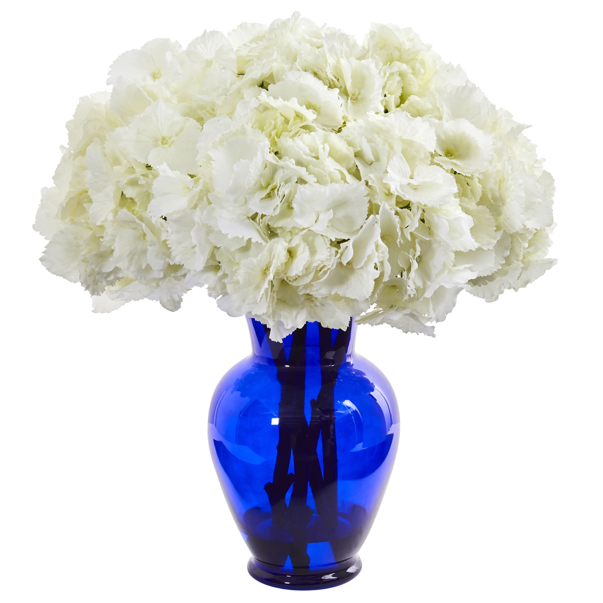 Tulip Artificial Decorative Vase Silk Arrangements Nearly Natural 15in White