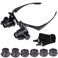 thumbnail image 1 of 10X 15X 25X Mains Libres Loupe Loupe LED Lunettes Tête-Montée Réparation Loupe, 1 of 5