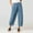 Blue, variant on Tbopshirt Linen Pants for Women,Fashion Womens Casual Solid Color Pants Straight Wide Leg Trousers Pants Cargo Pants Women