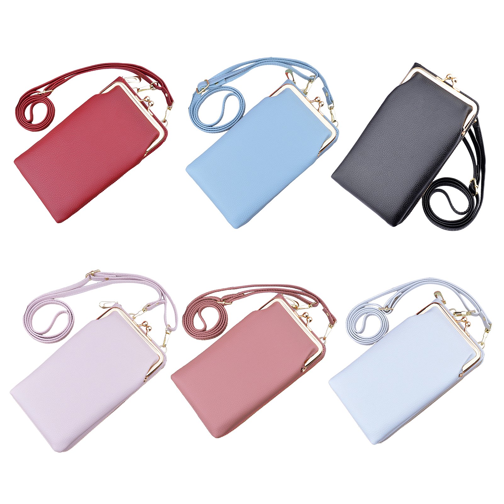 harmtty Shoulder Phone Bag Compact Skin-Friendly Faux Leather Chic