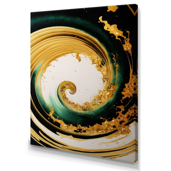 Designart Bold Gold Half Circle Canvas Wall Art