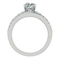 thumbnail image 3 of Princess Cut Accented Diamond Engagement Ring for Women Two Row 1.60 CTW 14K White Gold, 3 of 5