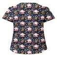 thumbnail image 2 of Hauts Style Infirmière à Imprimé Renne pour Femmes T-shirt de Noël, 2 of 3