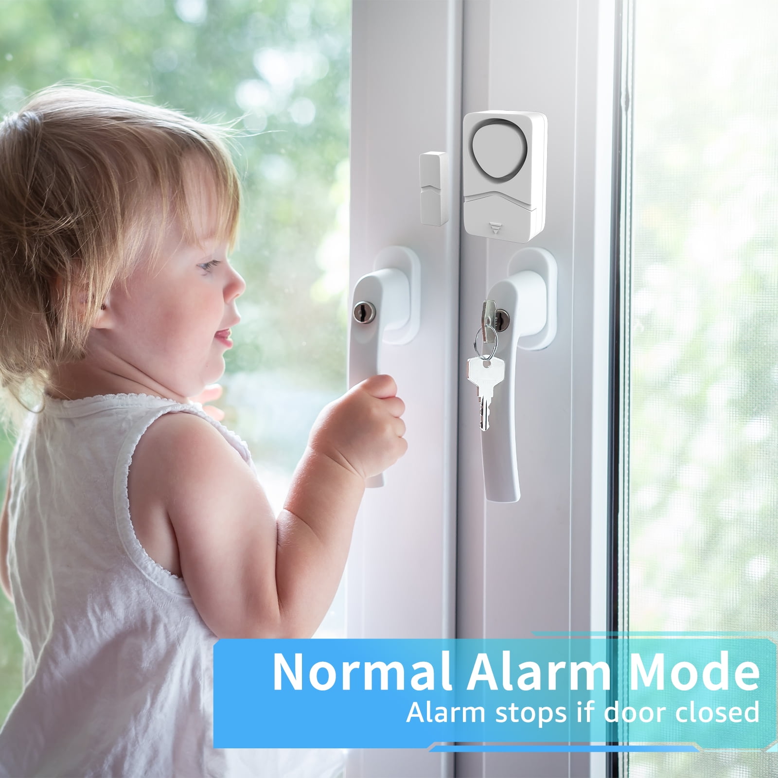 Greencycle Window Alarm Sensors,Sliding Door Alarms when Opened,Alarm Door Left Open,Door Alarm Delay,110dB Loud Alarm,Easy Installation,4 Alarm Modes,Suitable for Fridge, Dormitory,Home,Shop,9PK