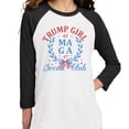 thumbnail image 2 of MAGA Social Club Three-Quarter Raglan Sleeve Baseball Shirt Unisex X-Large White/Black, 2 of 5