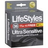 LifeStyles Ultra Sensitive 40ct Condoms, Latex, Lubricated