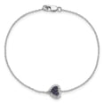thumbnail image 4 of Sterling Silver Rhodium Diam. & Sapphire Heart Bracelet QDX1200, 4 of 4