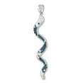 thumbnail image 4 of Sterling Silver Rhodium-Plated Polished Long Crystal Twirl Wave Pendant, 4 of 5