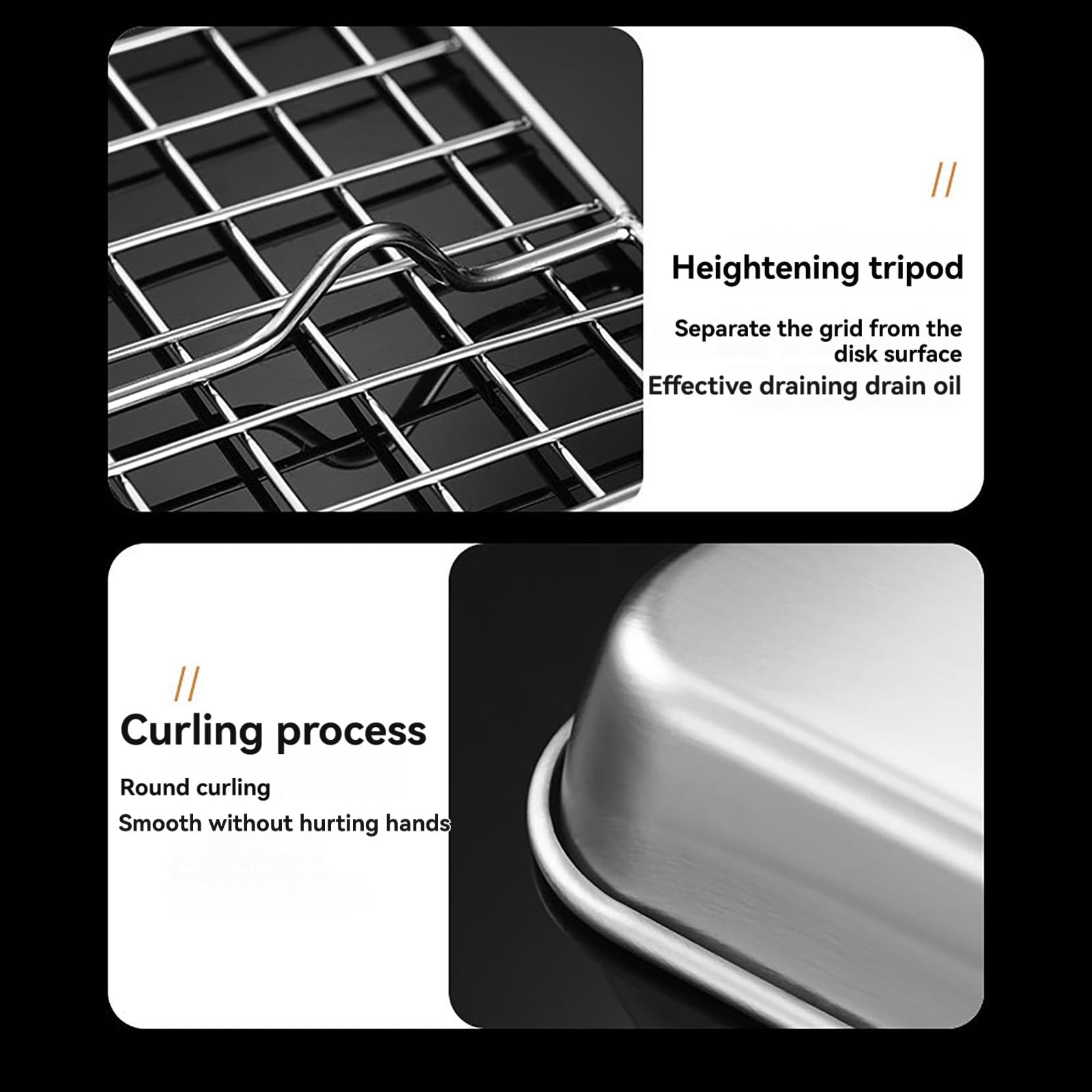 Oven Trays, Easeky 1 Set Stainless Stel Bakeware Rectangular Tray Food Storage Tray App Etizer Plates Flat Small Baking Sheets for Oven Oster Toaster Oven Replacement Trays Baking Trays for Oven Sl2
