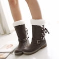 thumbnail image 1 of Bottes à la Mode Automne et Hiver Talons Hauts en Cuir Pu Rétro Bottes Chaudes Bottes Bandage pour Femmes, 1 of 2