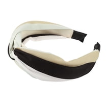 Vocoste Color Block Knotted Wide Headband Fashion Hair Accessories for Women Black Gray 1.57" Width