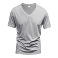 thumbnail image 6 of Men's V-Neck Slim Fit T-Shirt, Soft Cotton Short Sleeve Top, Casual Athletic Tee for Everyday Wear, Burgundy, 6 of 8