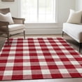 thumbnail image 6 of HomeRoots 673407 5 x 8 ft. Red & Ivory Plaid Washable Machine Made Rectangle Area Rug with UV Protection, 6 of 9