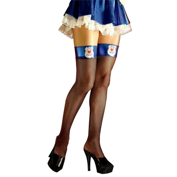Hottie Police Thigh High Fishnets Sexy Cop Costume Accessory