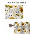 thumbnail image 6 of Sunflower 2 Panel Kitchen Curtains for Small Windows, Summer Botanical Farmhouse Floral Elegant Bathroom Tier Curtain, Short Window Treatment for Bedroom/Living Room 55"x36", 6 of 6