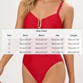 thumbnail image 2 of BSDJILFG One Piece Swimsuit for Women Red Cutout Swimwear Adjustable Straps Metal Ornamental Bathing Suit, 2 of 7