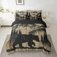thumbnail image 2 of Manfei Woodland Animal Bear 7 Pieces Bedding Comforter Set,Retro Ink Painting Full Bedding Set,Natural Landscape Fitted Sheet Flat Sheet For Boys Kids,Breathable Home Decor Reversible, 2 of 8