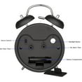 thumbnail image 5 of RV Reloj despertador de doble campana de 4 pulgadas para personas que duermen mucho, retroiluminación, reloj despertador antiguo que funciona con pilas para dormitorios (negro) Sailing Electrónica, 5 of 5