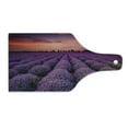 thumbnail image 2 of Dark Purple Cutting Board, Lavender Field Photo with Burnt Sienna Toned Sunset Sky Tree Silhouettes, Decorative Tempered Glass Cutting and Serving Board, in 3 Sizes, by Ambesonne, 2 of 5