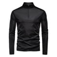 thumbnail image 1 of pstuiky Camisas de invierno de manga larga para hombre, Camisa de manga larga con media cremallera y cuello alto para hombre, con protección solar UPF100+, para primavera y verano l, 1 of 4