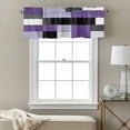 thumbnail image 3 of Purple Black Valance Curtain Geometric Abstract Color Block Patchwork Window Valances Rod Pocket Short Curtains Window Treatments for Kitchen Bedroom Bathroom Laundry 60" x 18", 3 of 9