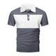 thumbnail image 4 of Camisas Elvqul de Caballero Playa Patchwork Manga Corta Gris Deportivas Abotonada con Solapa, 4 of 4