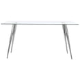 thumbnail image 2 of Gilman Rectangular 64-inch Glass Top Dining Table Chrome, 2 of 5