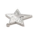 thumbnail image 3 of 20 pc Non-Tarnish 304 Stainless Steel Pendants Star Charms Stainless Steel color 19.5x18x2mm Hole: 1.5mm 304 Stainless Steel, 3 of 3