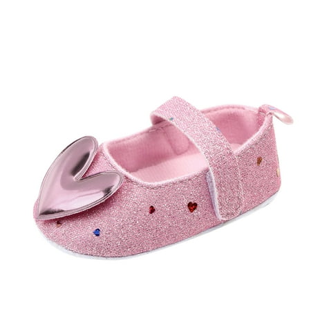 

Princess Baby Prewalker Toddler Fashion Bling Girls Heart-Shaped Shoes Baby Shoes